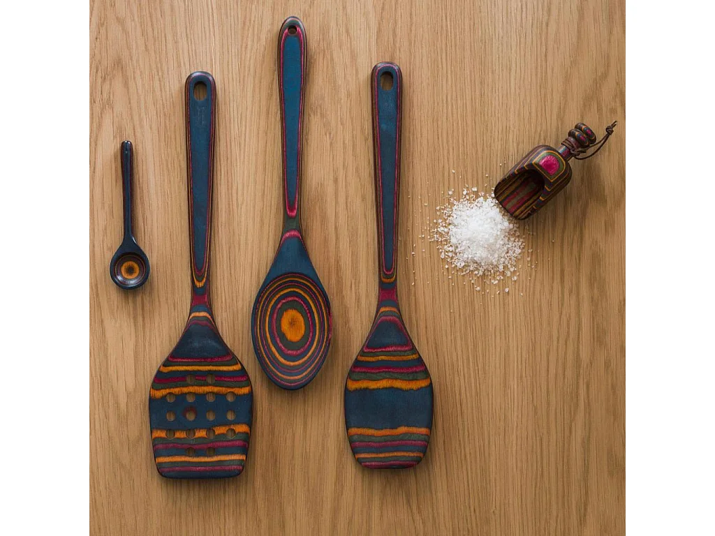 Habitat - Lot de 6 cuillères à café en bois de pakka - Multicolore - Ocolo