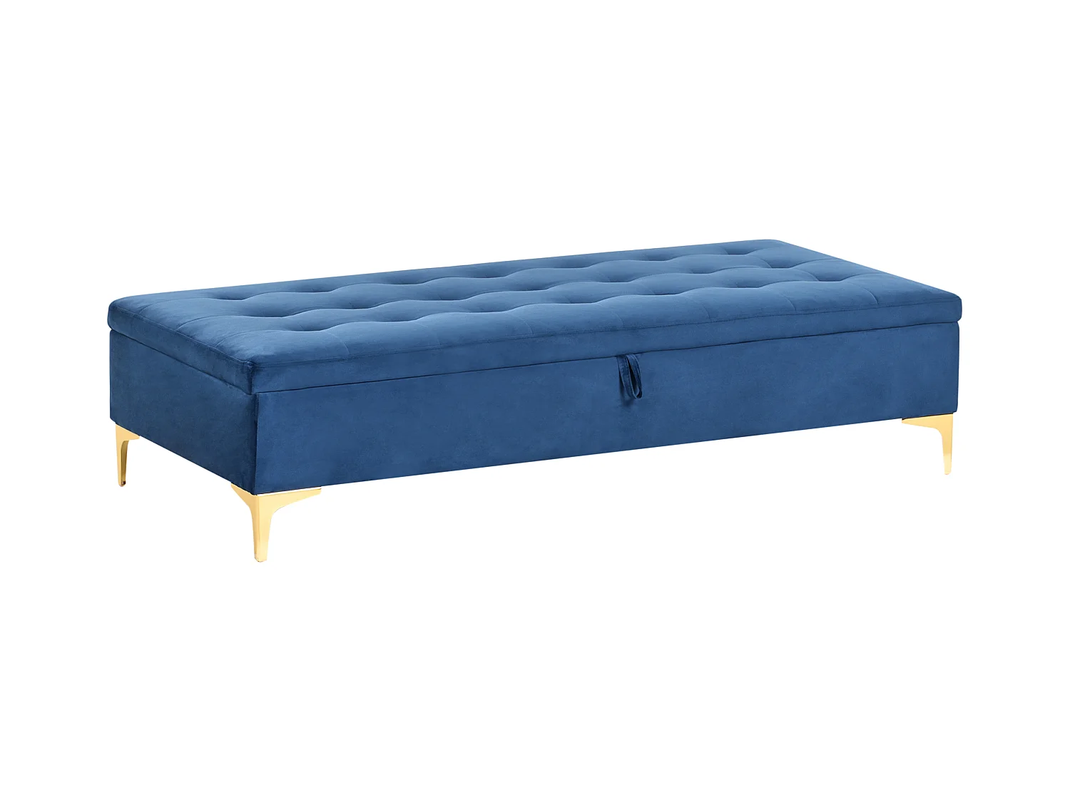 Pouf de rangement ABERDEEN Velours Bleu marine