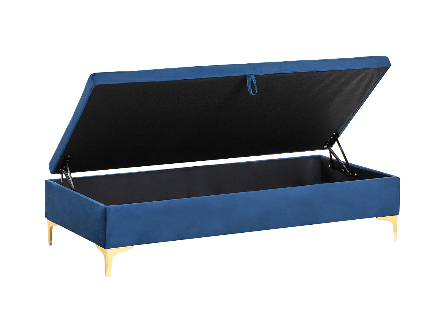 Pouf de rangement ABERDEEN Velours Bleu marine