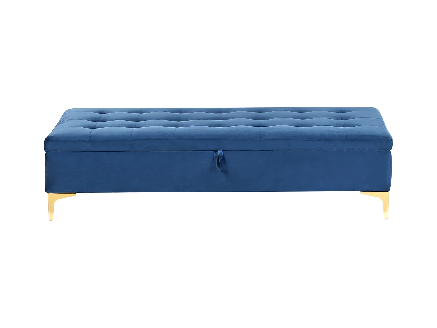 Pouf de rangement ABERDEEN Velours Bleu marine