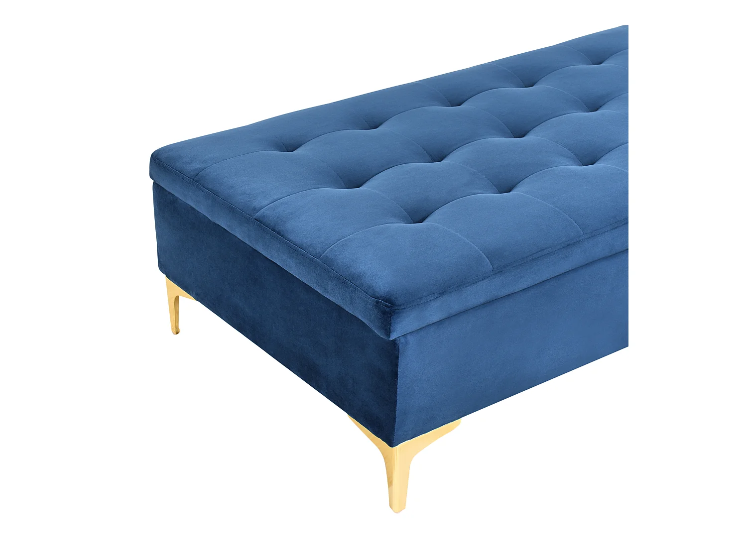 Pouf de rangement ABERDEEN Velours Bleu marine