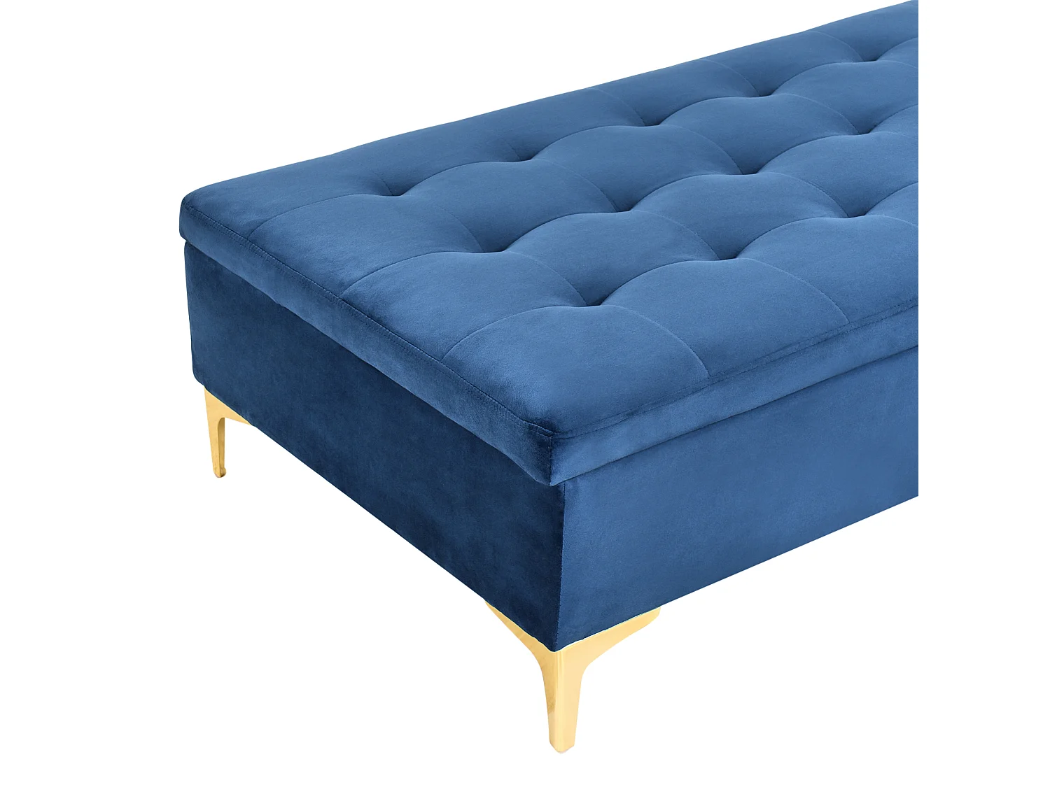 Pouf de rangement ABERDEEN Velours Bleu marine