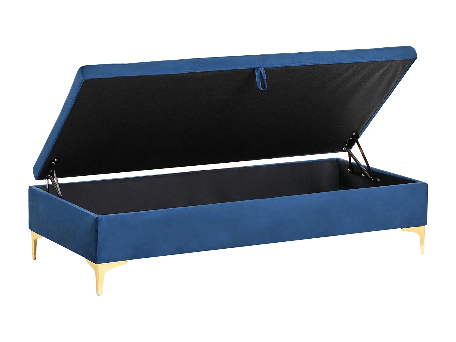 Pouf de rangement ABERDEEN Velours Bleu marine