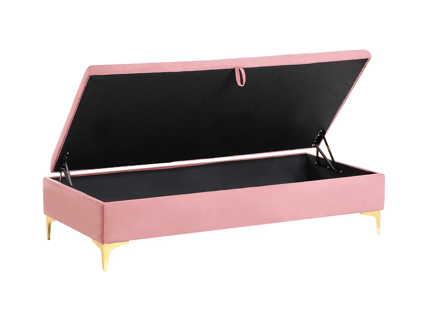 Otomana ze schowkiem ABERDEEN Welur Różowy