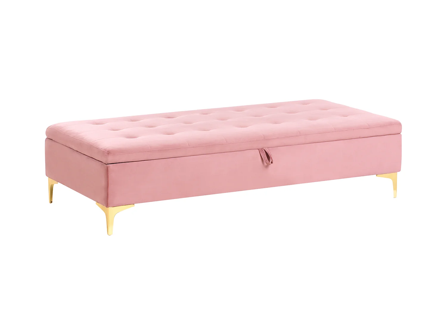Pouf de rangement ABERDEEN Velours Rose