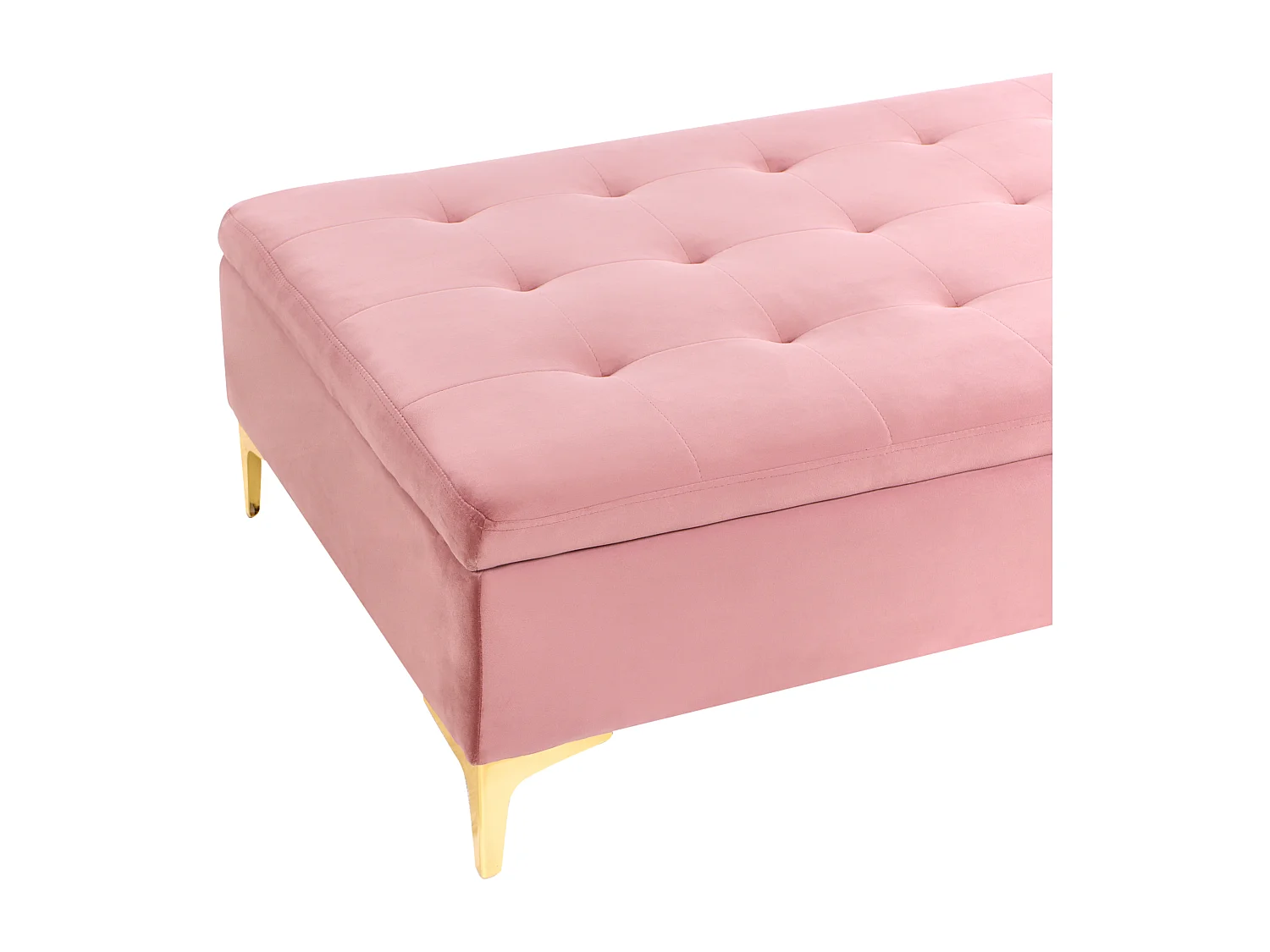 Pouf de rangement ABERDEEN Velours Rose