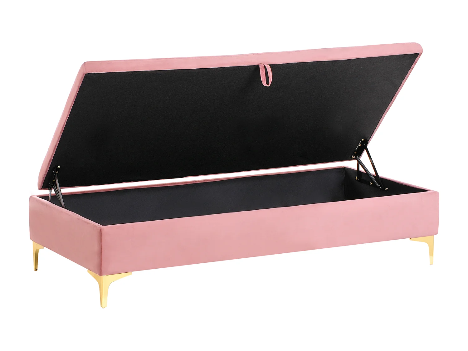 Pouf de rangement ABERDEEN Velours Rose