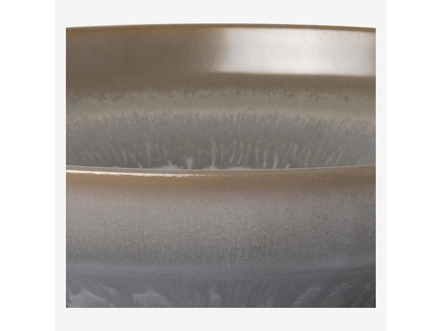 Habitat - Plat de service rond  en grès - 33 cm - Bleu et marron - Asta