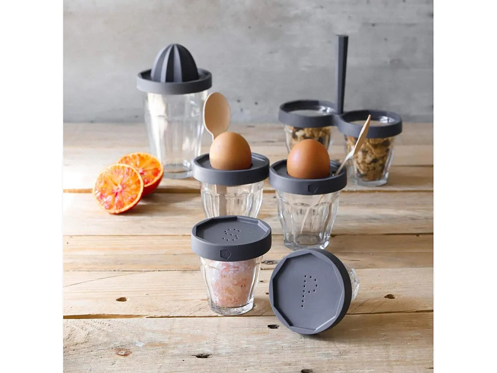 Habitat - Ramequins en verre Duo de choc - Gris - Design by 5.5 pour Designerbox - Picardie