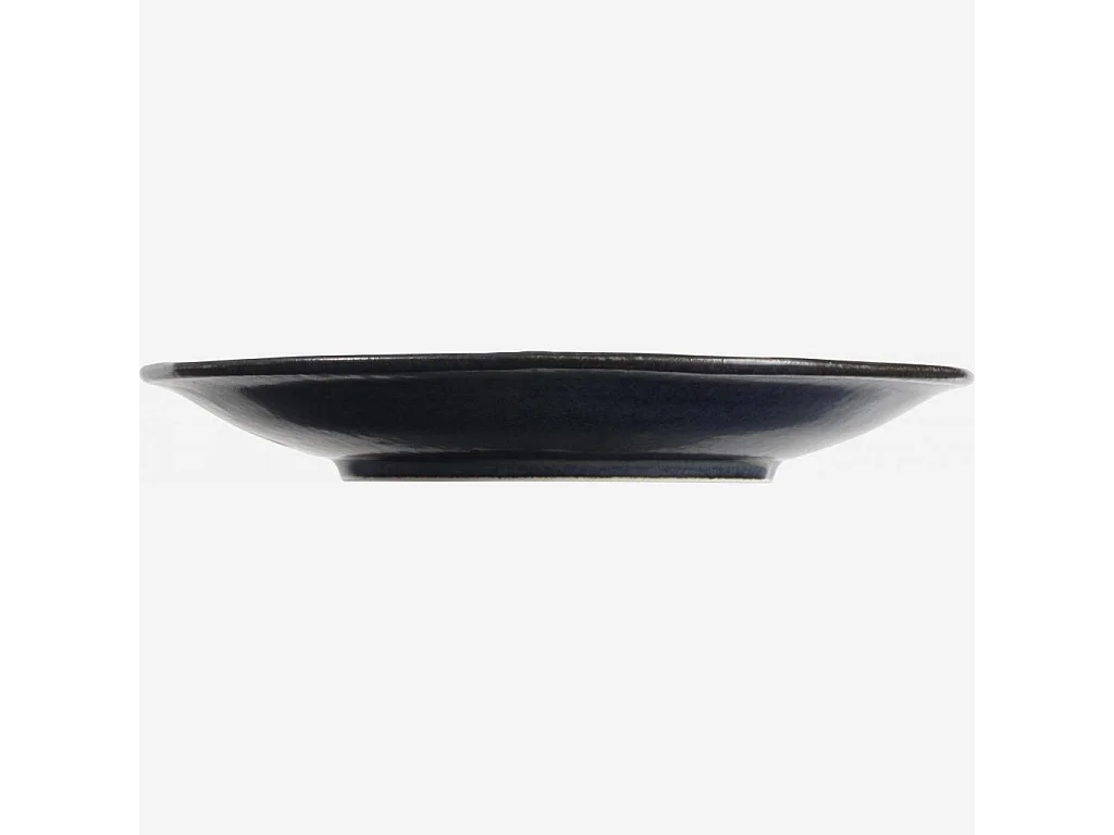 Habitat - Assiette à dessert en porcelaine - 23 cm - Bleu marine et pois blancs (Lot de 5) - Pinako