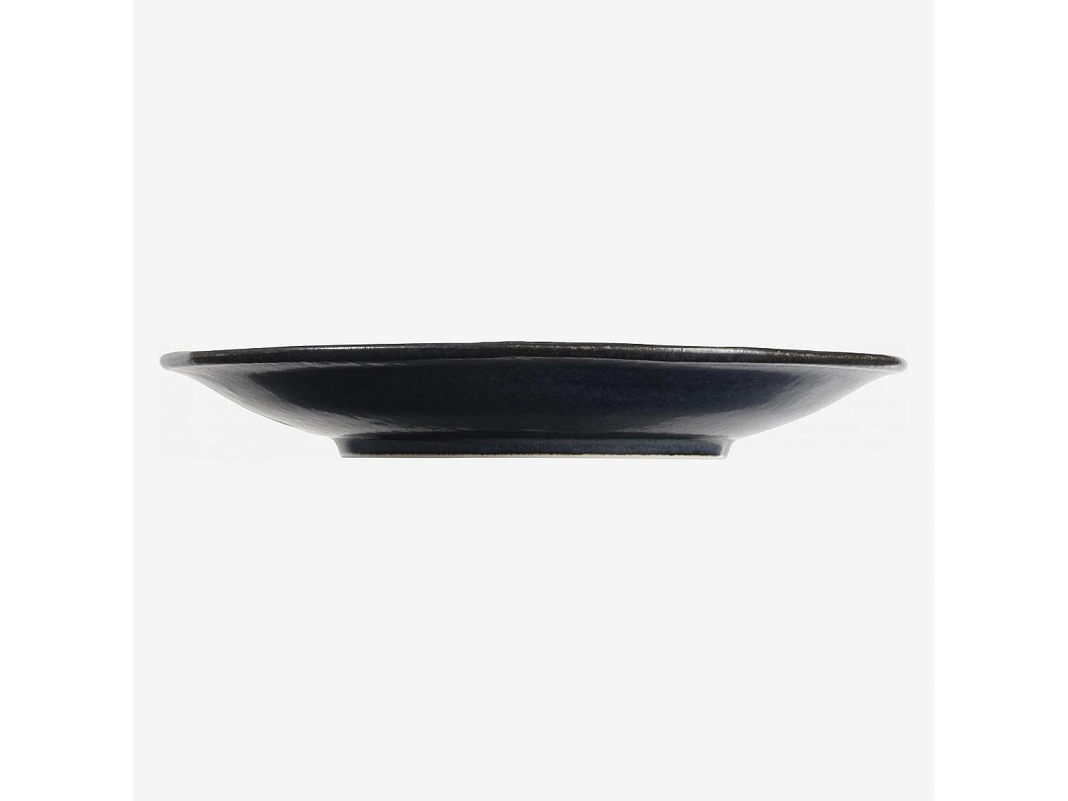 Assiette à dessert en porcelaine - 23 cm - Bleu marine et pois blancs (Lot de 5)