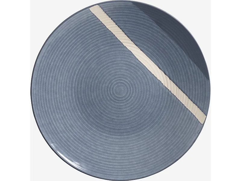 Habitat - Assiette à dessert en grès - 21,5 cm - Gris bleu (Lot de 6) - Roxana