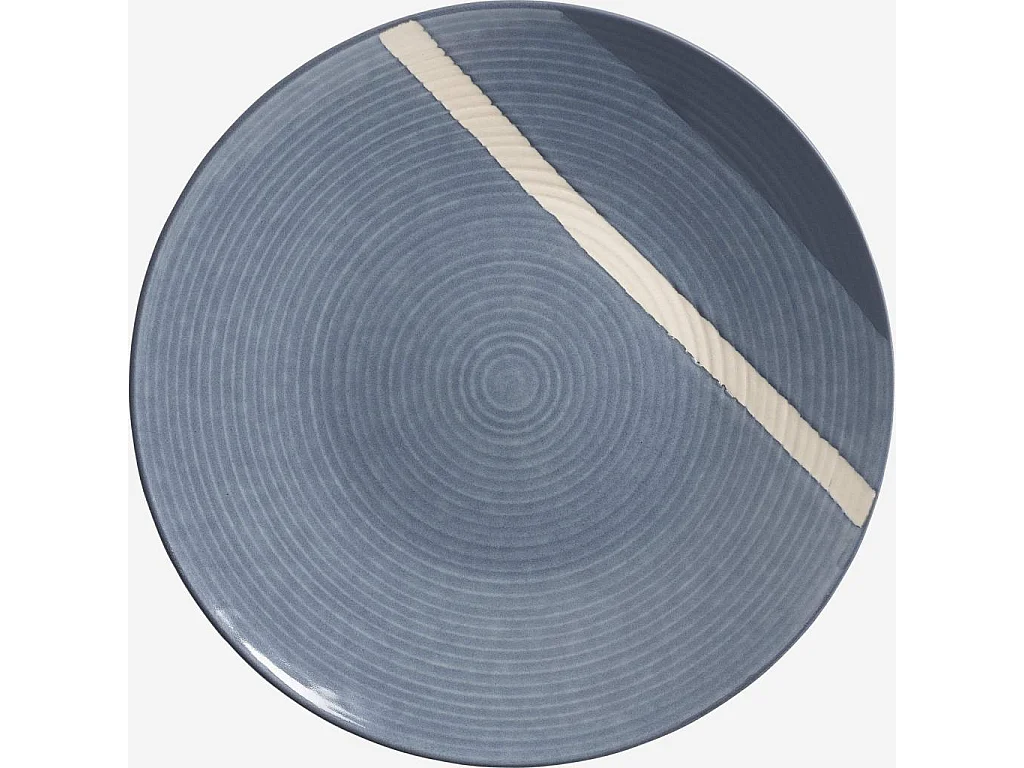 Habitat - Assiette à dessert en grès - 21,5 cm - Gris bleu (Lot de 6) - Roxana