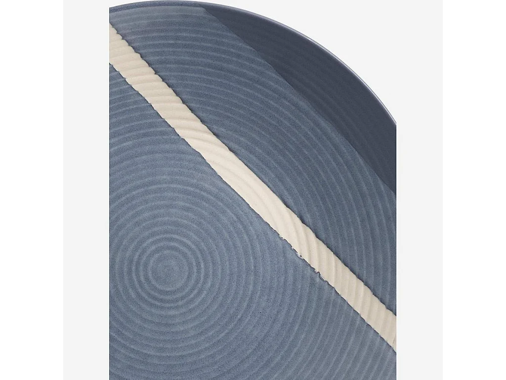 Habitat - Assiette à dessert en grès - 21,5 cm - Gris bleu (Lot de 6) - Roxana