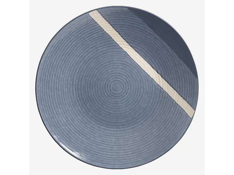 Habitat - Assiette à dessert en grès - 21,5 cm - Gris bleu (Lot de 6) - Roxana