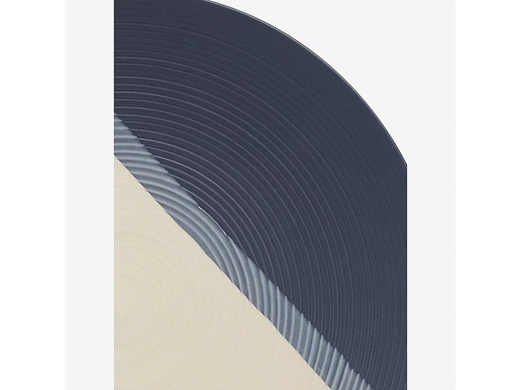 Habitat - Assiette plate en grès - 28 cm - Gris bleu (Lot de 4) - Roxana