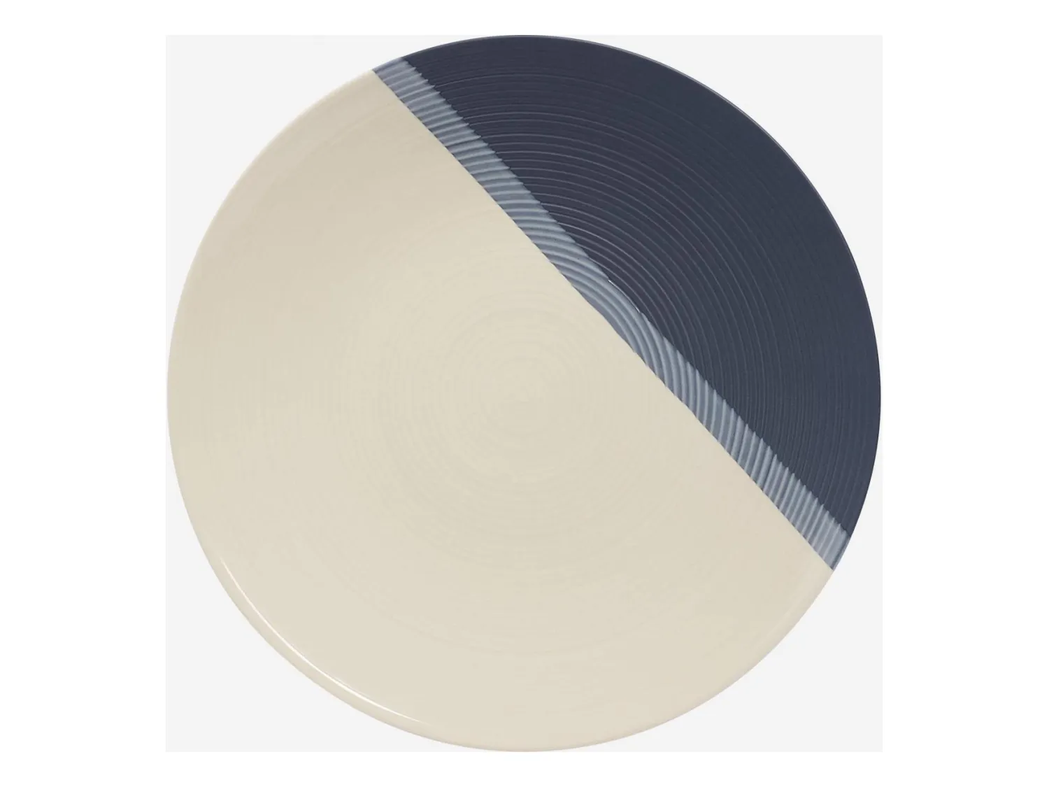 Habitat - Assiette plate en grès - 28 cm - Gris bleu (Lot de 4) - Roxana