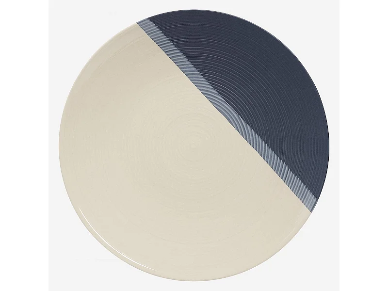 Habitat - Assiette plate en grès - 28 cm - Gris bleu (Lot de 4) - Roxana