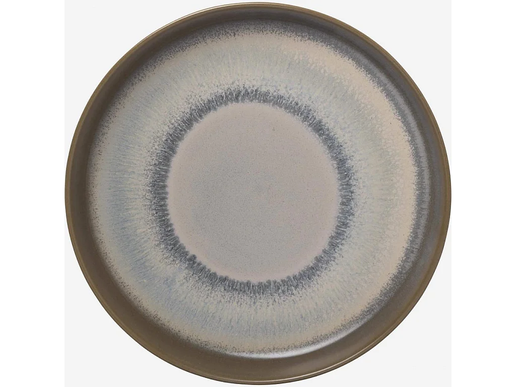 Habitat - Assiette à dessert en grès - 20 cm - Bleu et marron (Lot de 3) - Asta