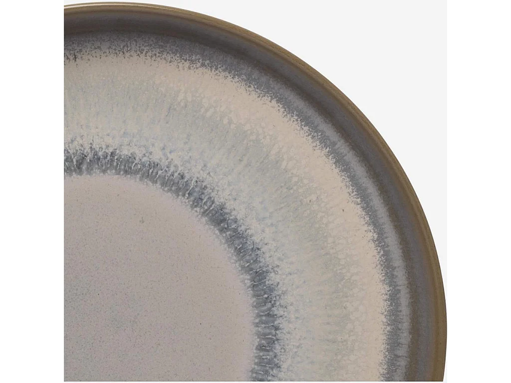 Habitat - Assiette à dessert en grès - 20 cm - Bleu et marron (Lot de 3) - Asta