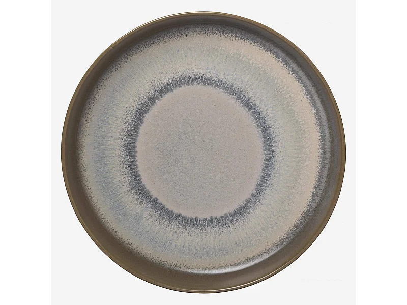 Habitat - Assiette à dessert en grès - 20 cm - Bleu et marron (Lot de 3) - Asta