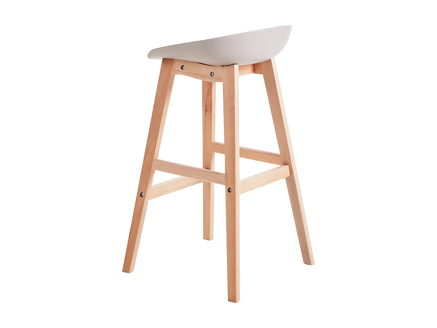 Barstuhl 2er Set beige taupe mit Holzbeinen Fußstütze Sitzhöhe 72 cm Micco