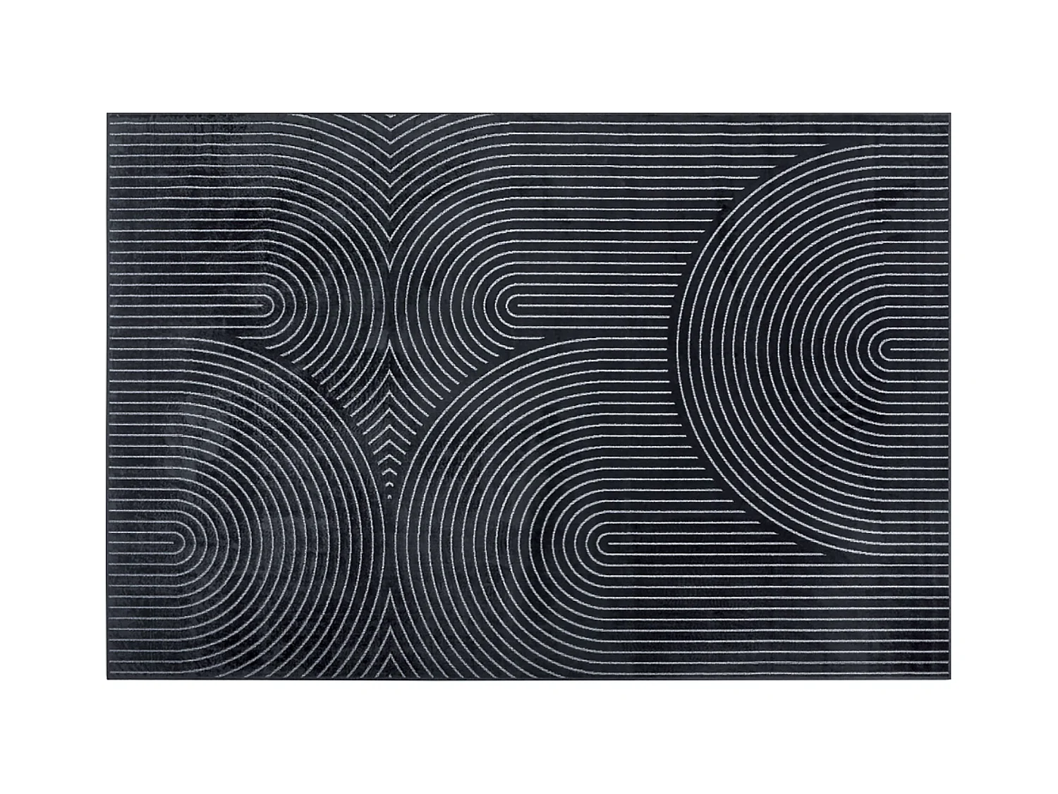 Tapis Déco Imprimé "Géode" 140x200cm Anthracite