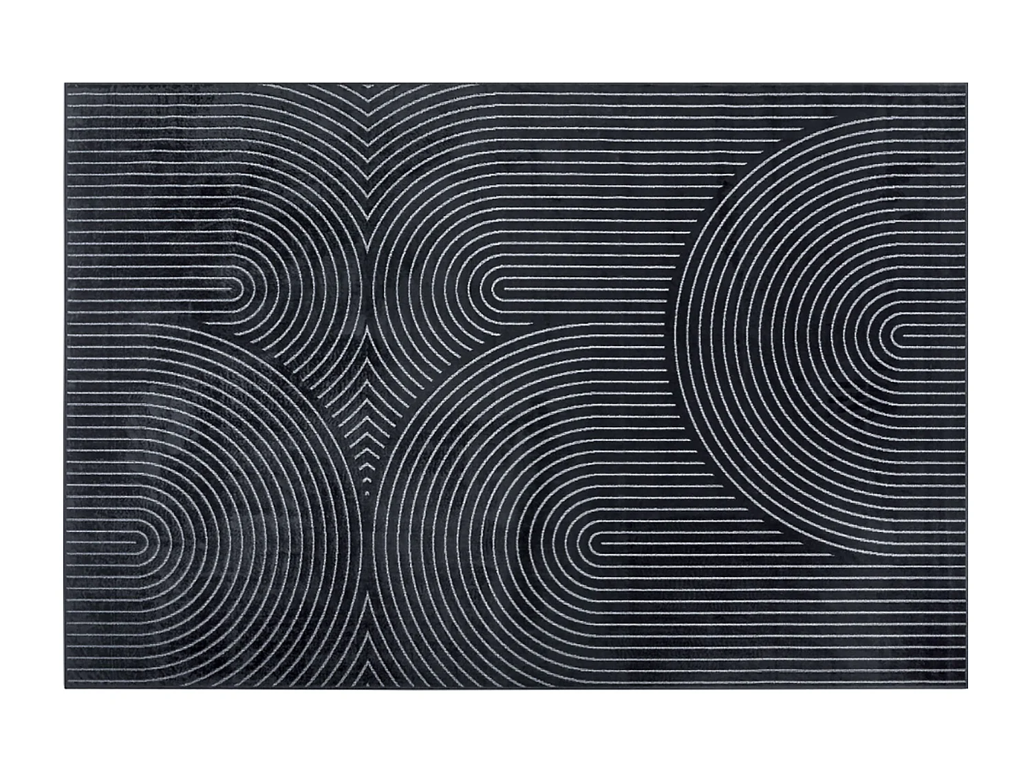 Tapis Déco Imprimé "Géode" 140x200cm Anthracite