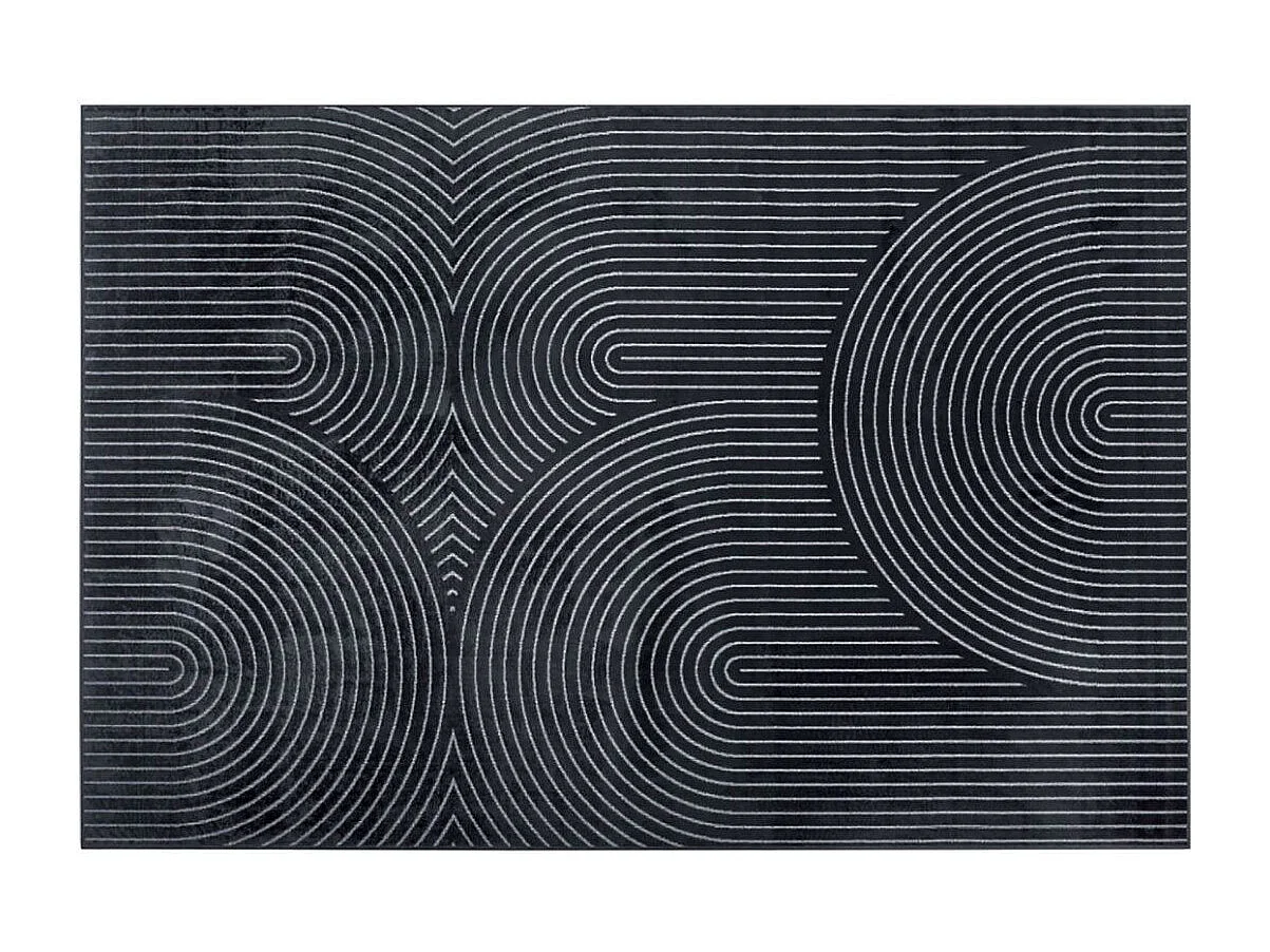 Tapis Déco Imprimé "Géode" 140x200cm Anthracite
