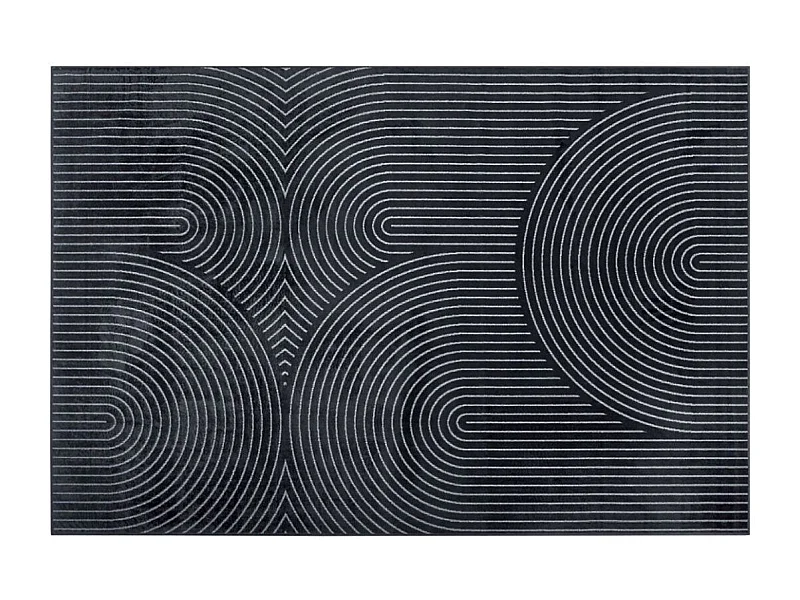 Tapis Déco Imprimé "Géode" 140x200cm Anthracite