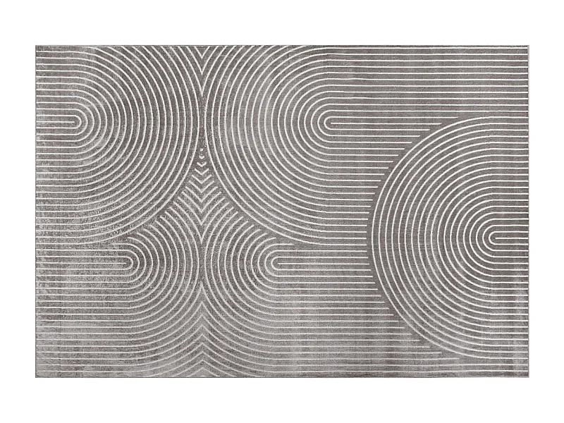 Tapis Déco Imprimé "Géode" 140x200cm Gris