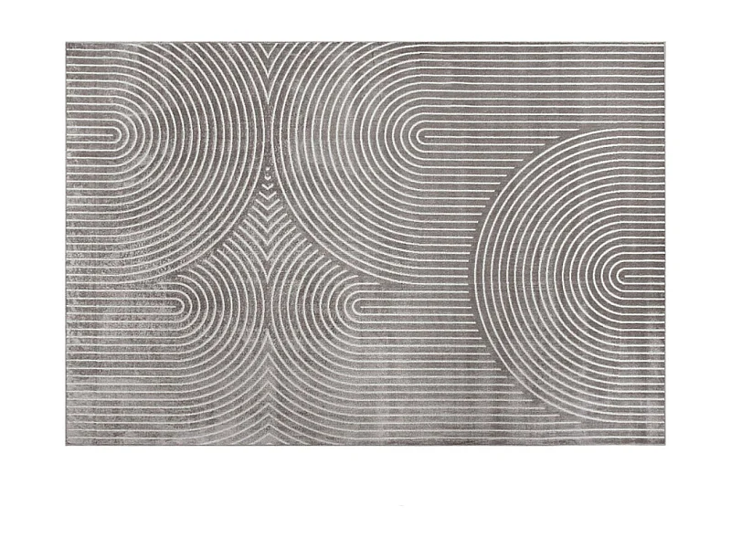 Tapis Déco Imprimé "Géode" 140x200cm Gris