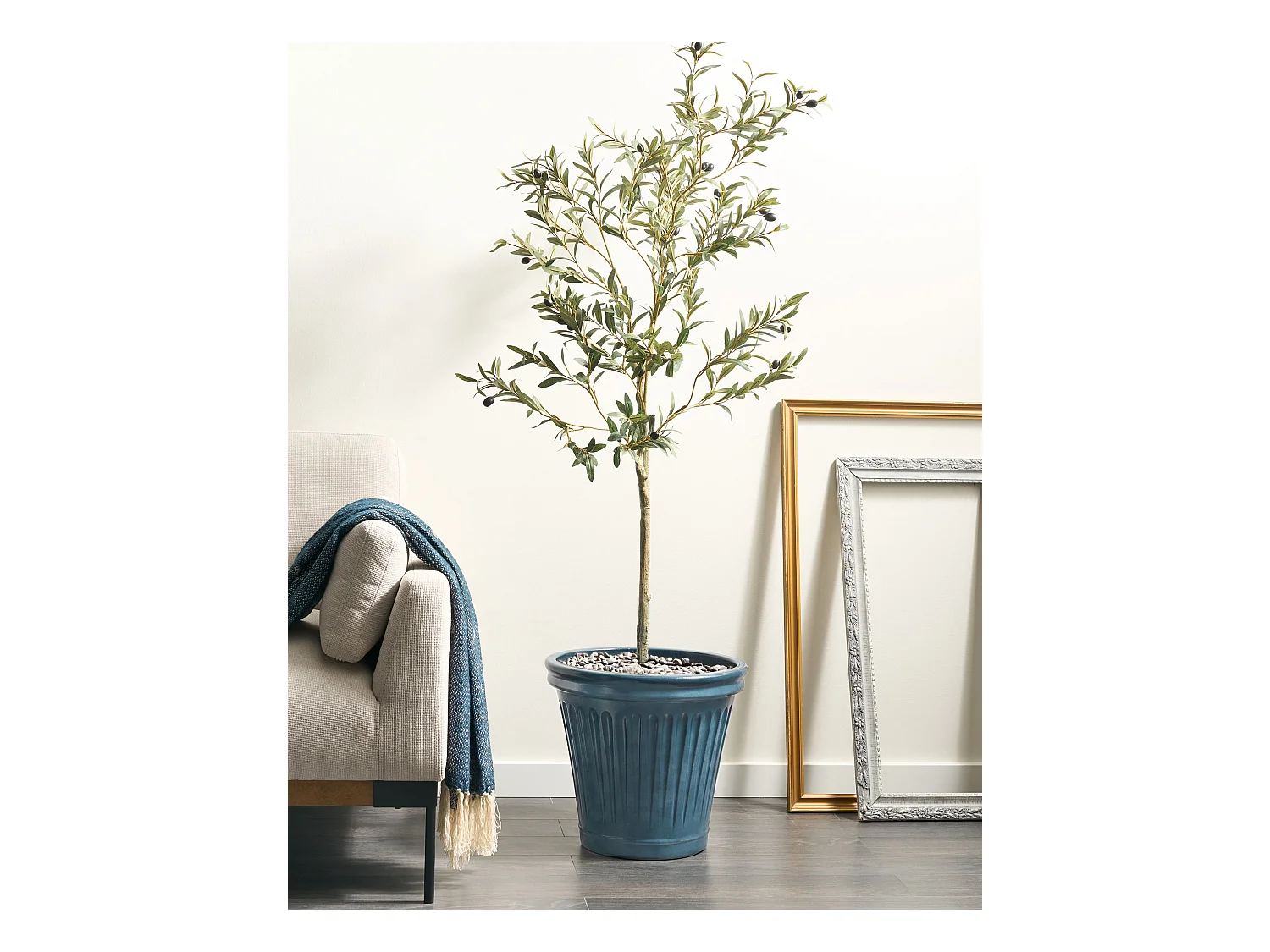Blumenkübel MAIZE Kunststoff 43 cm Blau