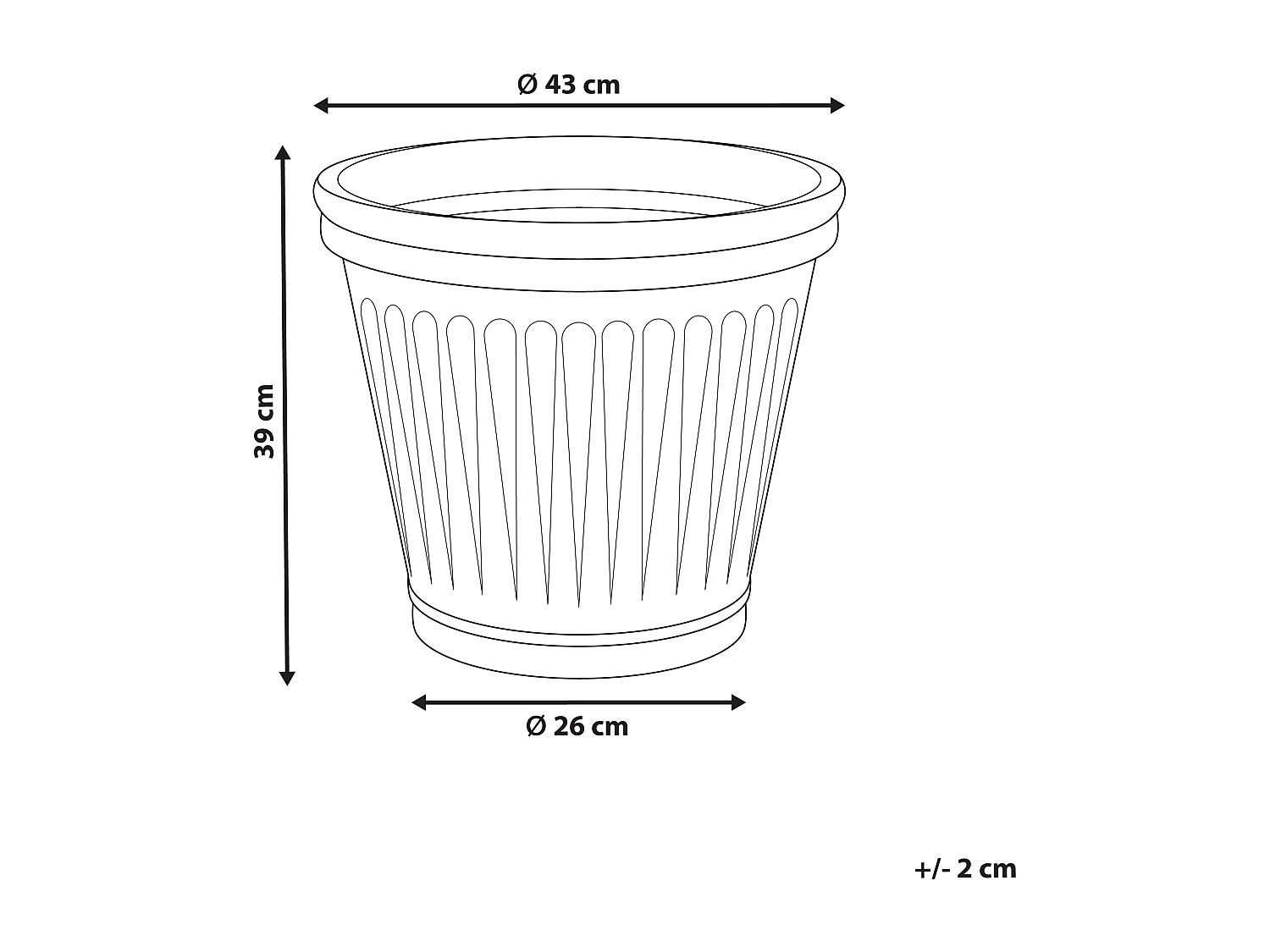 Cache-pot MAIZE 43 cm Bleu