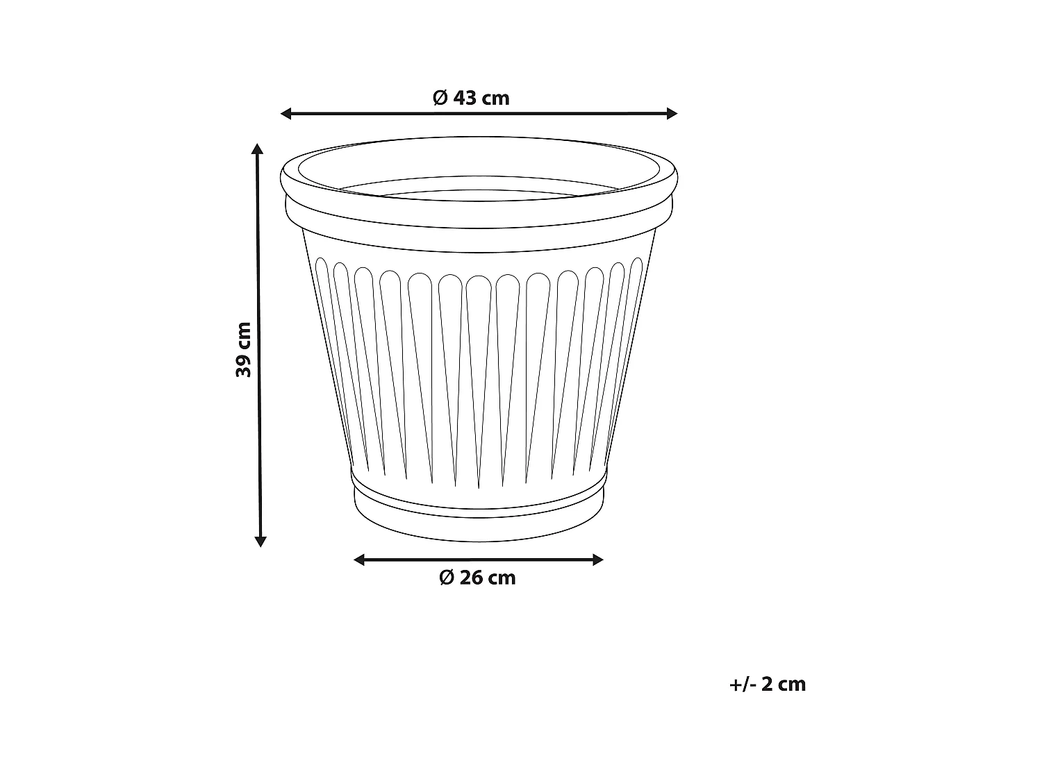 Maceta MAIZE Material sintético 43 cm Beige claro