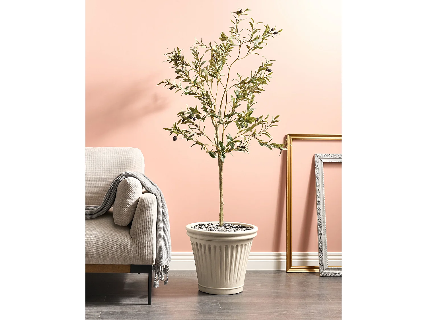 Cache-pot MAIZE 43 cm Beige clair