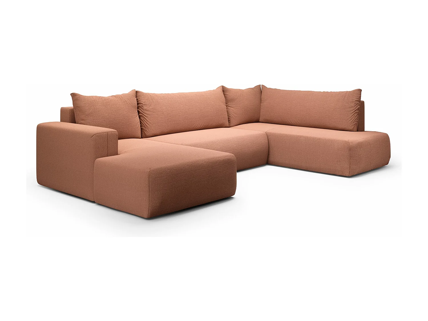 SOFA PANORAMIQUE en polyester Revolto U XL 8 places, Orange (Aragon 56)