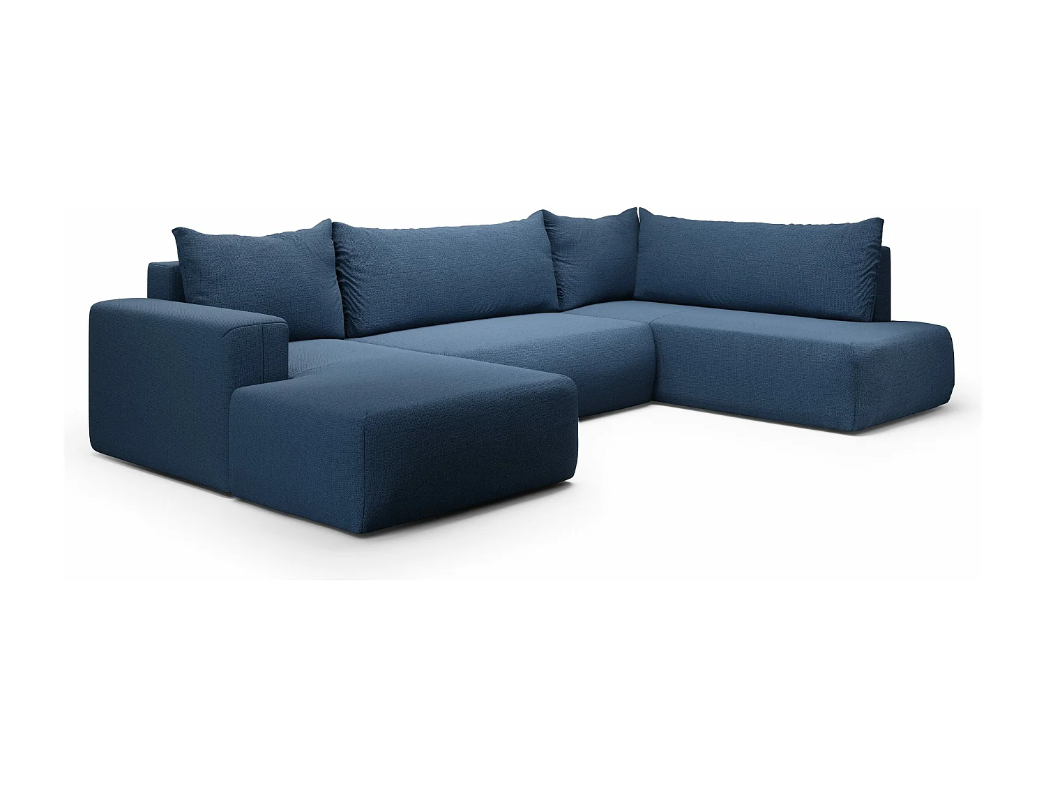 SOFA PANORAMIQUE en polyester Revolto U XL 8 places, Bleu foncé (Aragon 79)