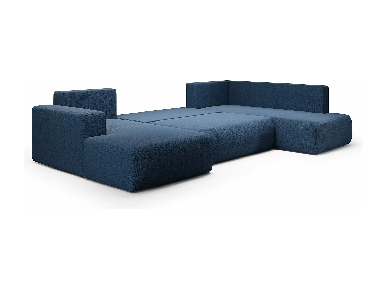 SOFA PANORAMIQUE en polyester Revolto U XL 8 places, Bleu foncé (Aragon 79)