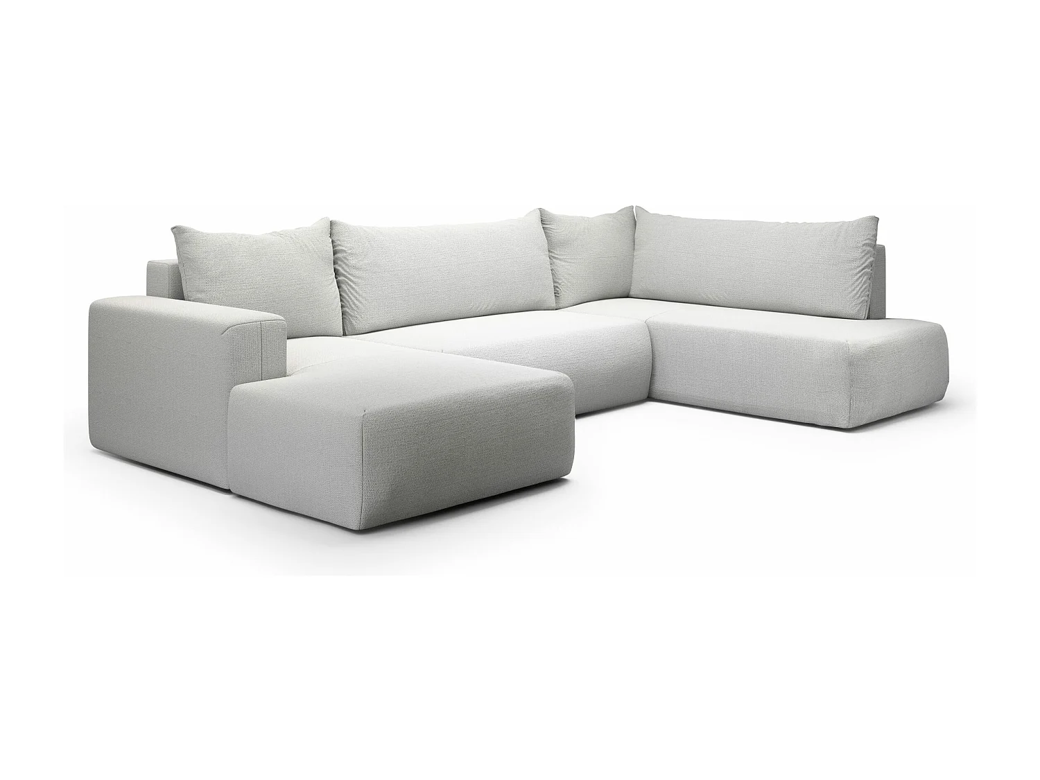 SOFA PANORAMIQUE en polyester Revolto U XL 8 places, Gris clair (Aragon 80)
