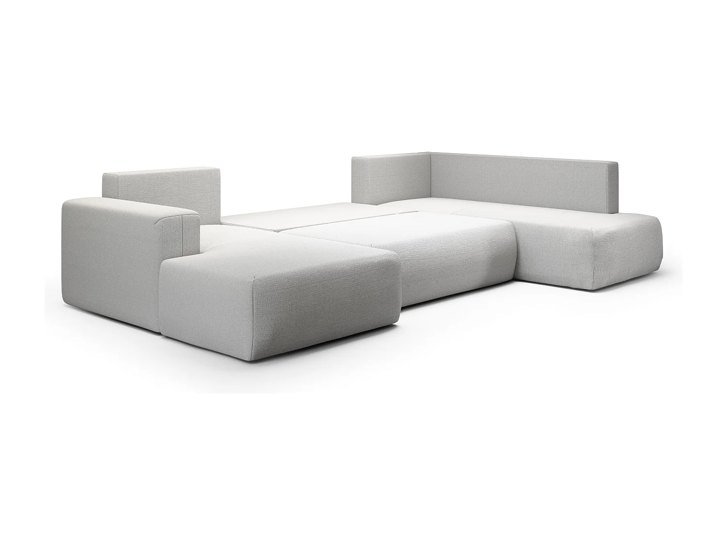 SOFA PANORAMIQUE en polyester Revolto U XL 8 places, Gris clair (Aragon 80)