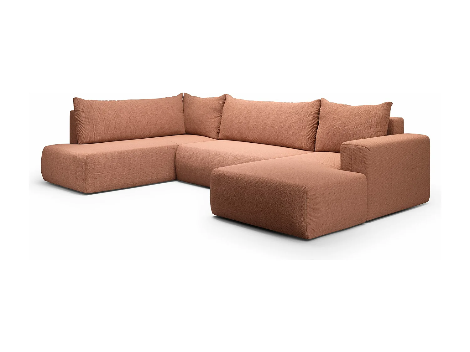 SOFA PANORAMIQUE en polyester Revolto U XL 8 places, Orange (Aragon 56)