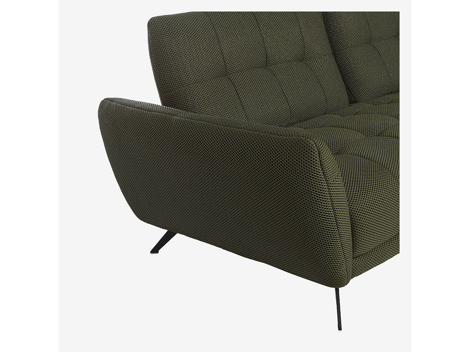 Canapé 3 places en tissu 3D avec dossier avance-recule - Vert kaki - Design by Roberto Bendini