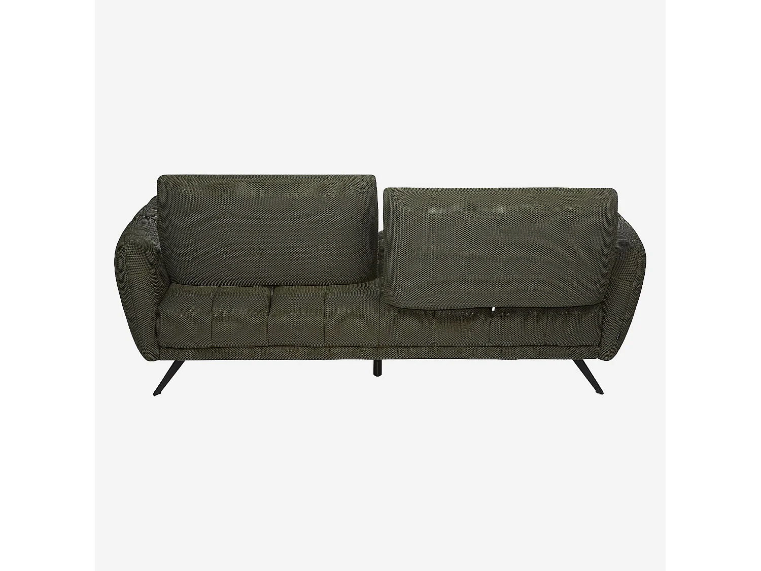Canapé 3 places en tissu 3D avec dossier avance-recule - Vert kaki - Design by Roberto Bendini