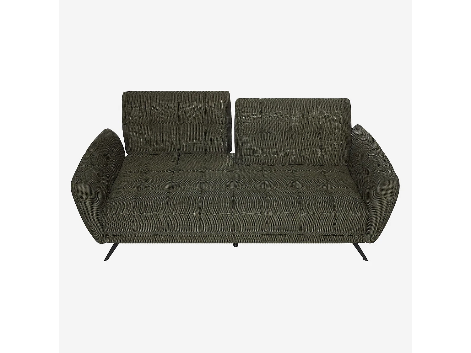 Canapé 3 places en tissu 3D avec dossier avance-recule - Vert kaki - Design by Roberto Bendini