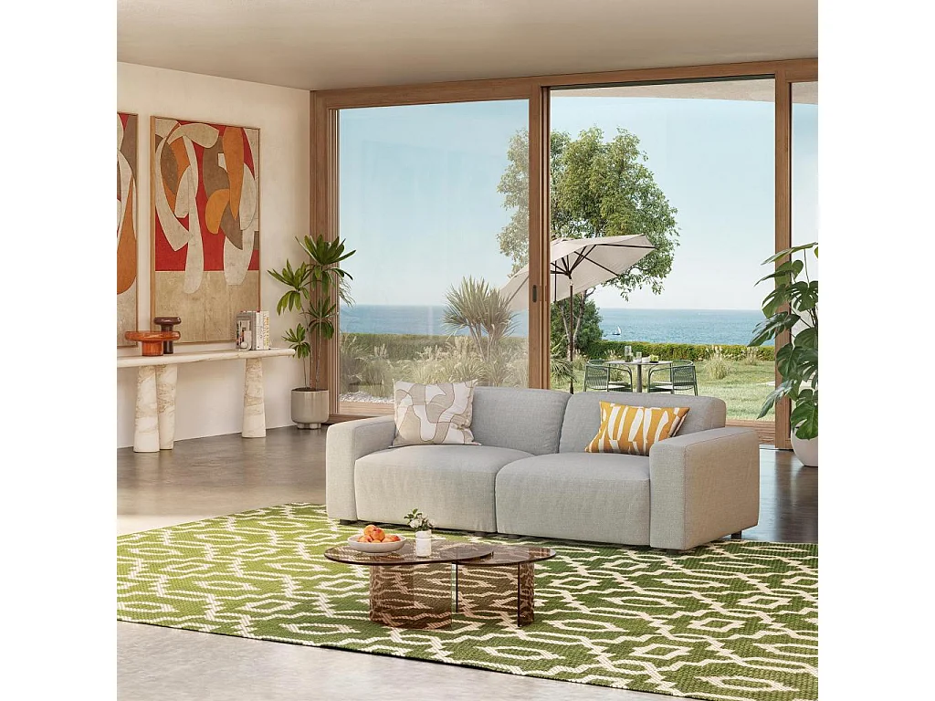 Habitat - Canapé 3 places en tissu - Gris perle - Cremi