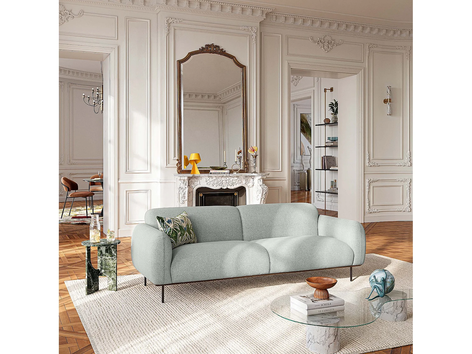 Habitat - Canapé 3 places en tissu - Gris mélangé - Larimar