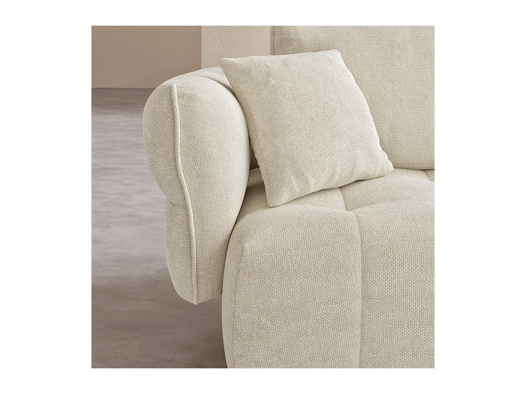 Habitat - Canapé 5 places en tissu garni de plumes - Blanc irisé - Kara