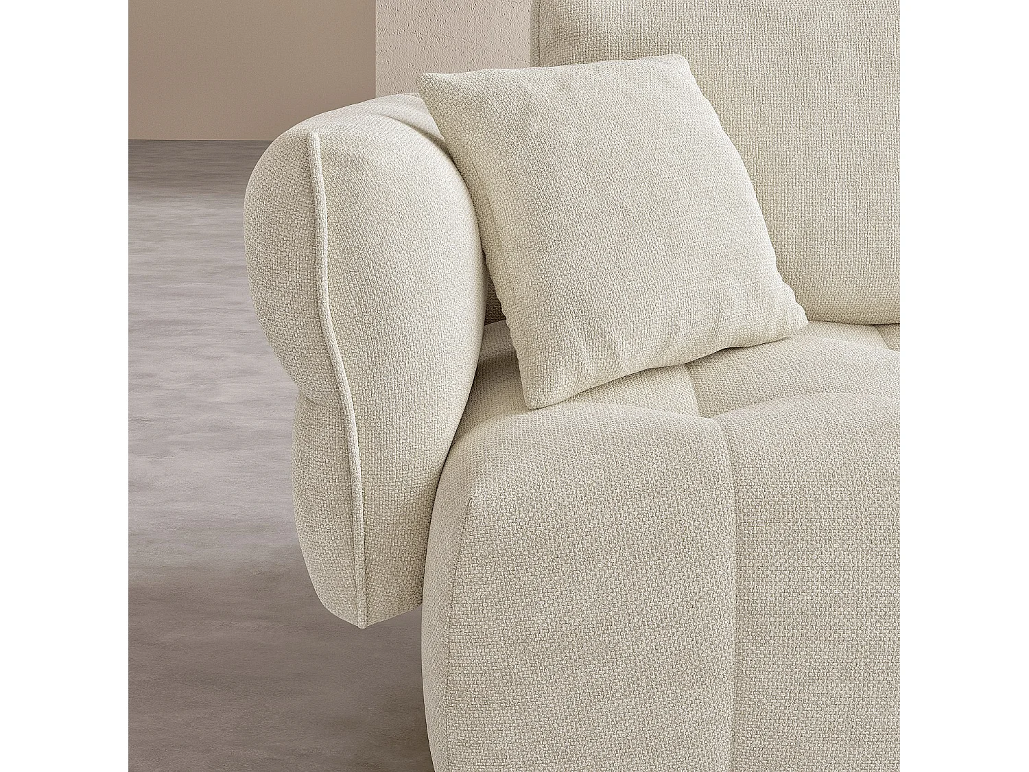 Habitat - Canapé 5 places en tissu garni de plumes - Blanc irisé - Kara