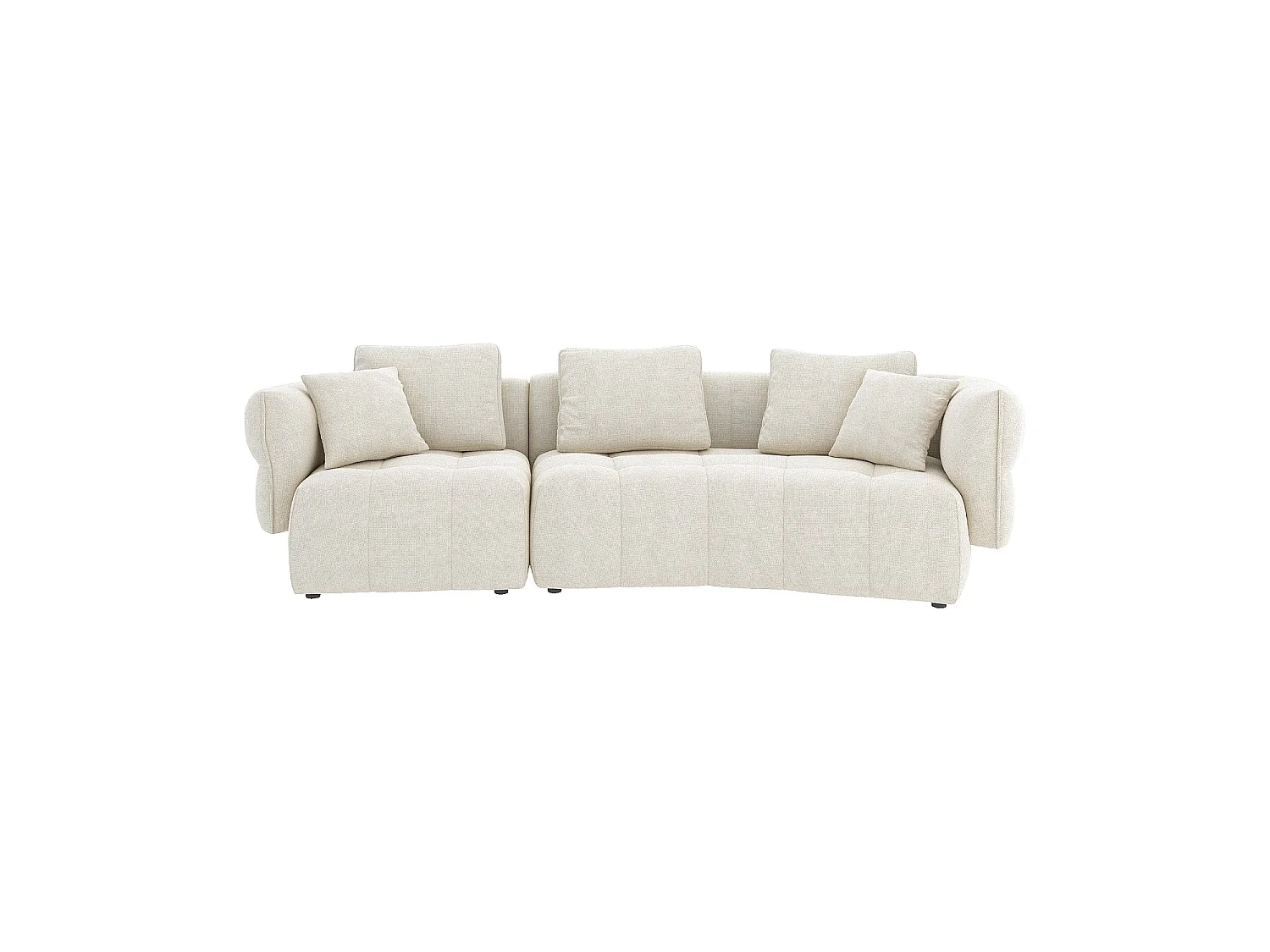 Habitat - Canapé 5 places en tissu avec coussins garnis de plumes - Blanc irisé - Kara